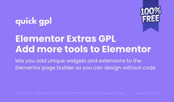 Elementor Extras – Advanced widgets and extensions for Elementor to enhance WordPress website design. - QuickGPL